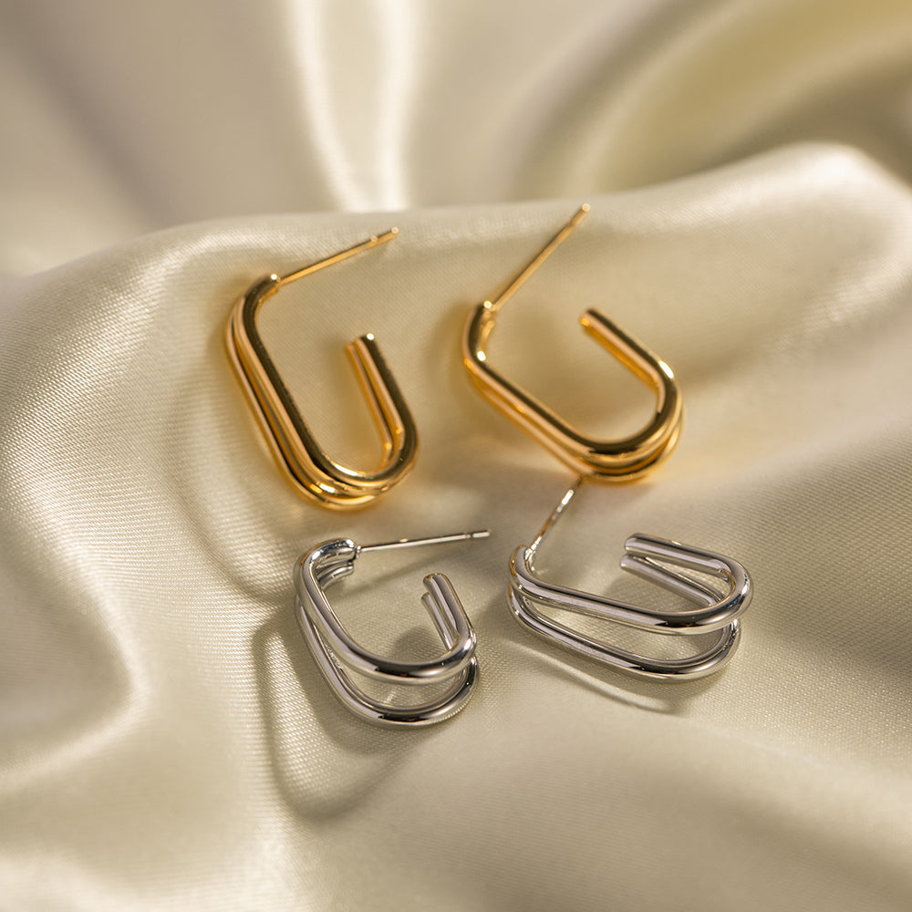 Double Layer Hoop Earrings